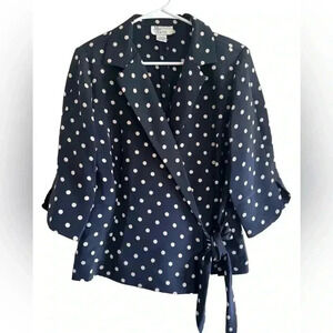 Madison Gray Silk Polka-dotted Silk Blazer